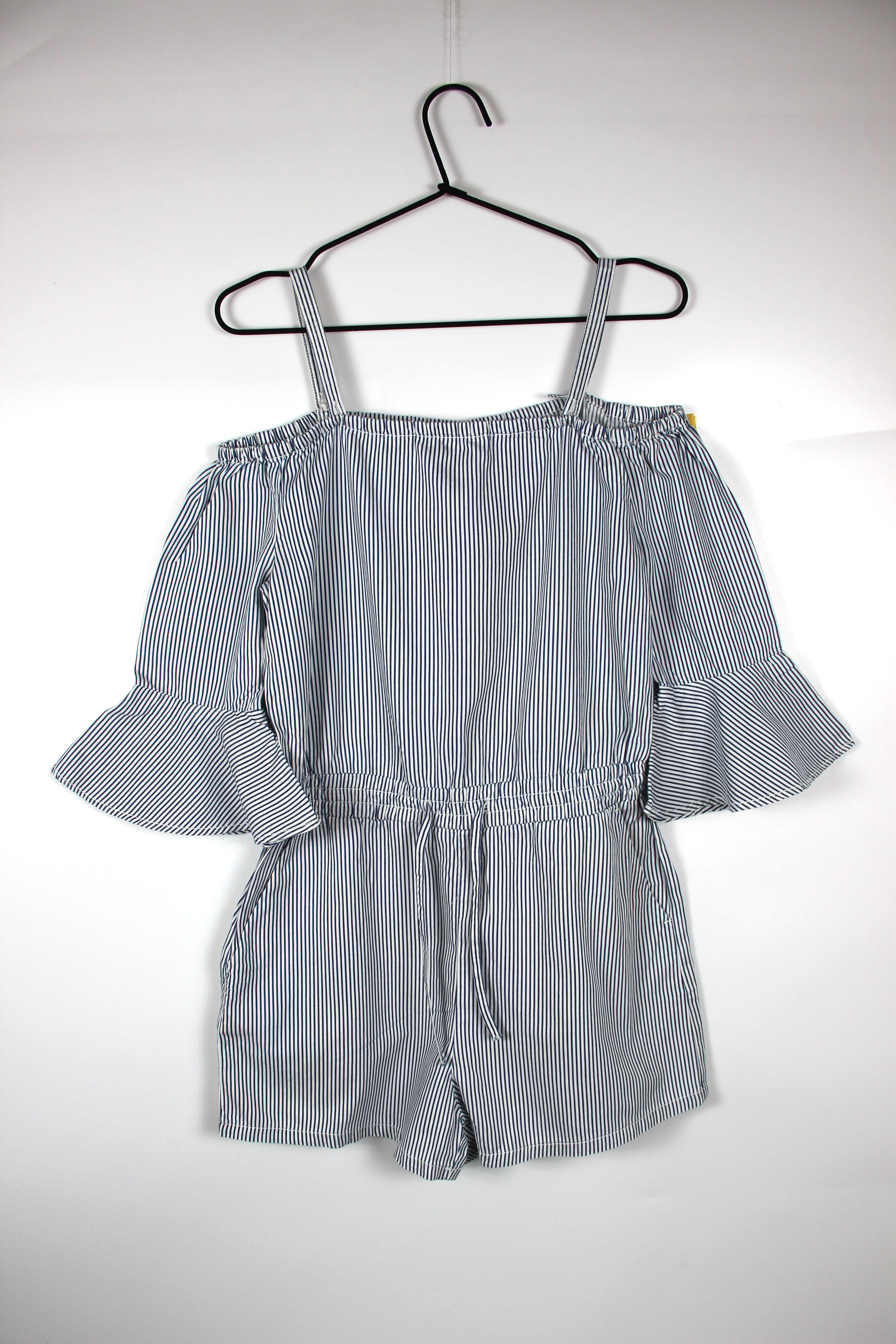 Комбинезон ONLY 118376501 Полоски S Синий