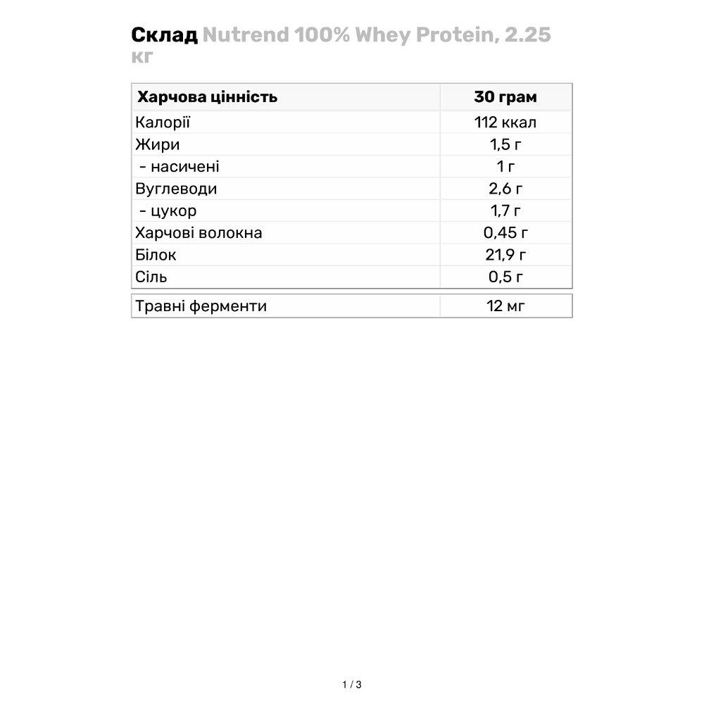 Протеїн Nutrend 100% Whey 2,25 кг Банан-полуниця (8333V12985) - фото 3