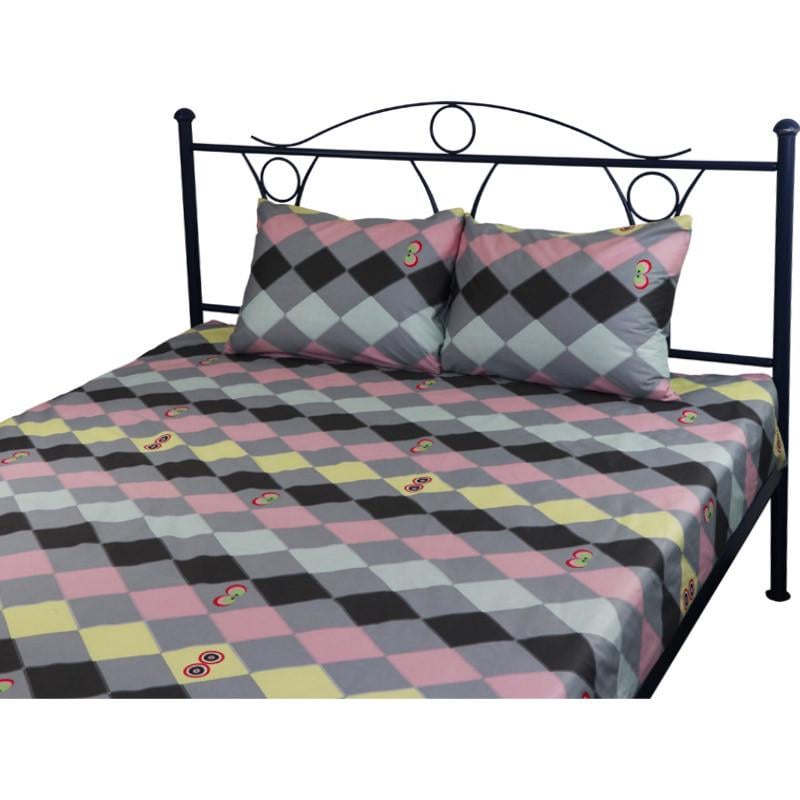 Набор простынь с двумя наволочками Руно Owl сатин 200x220/50x70 см Серый (28092496)