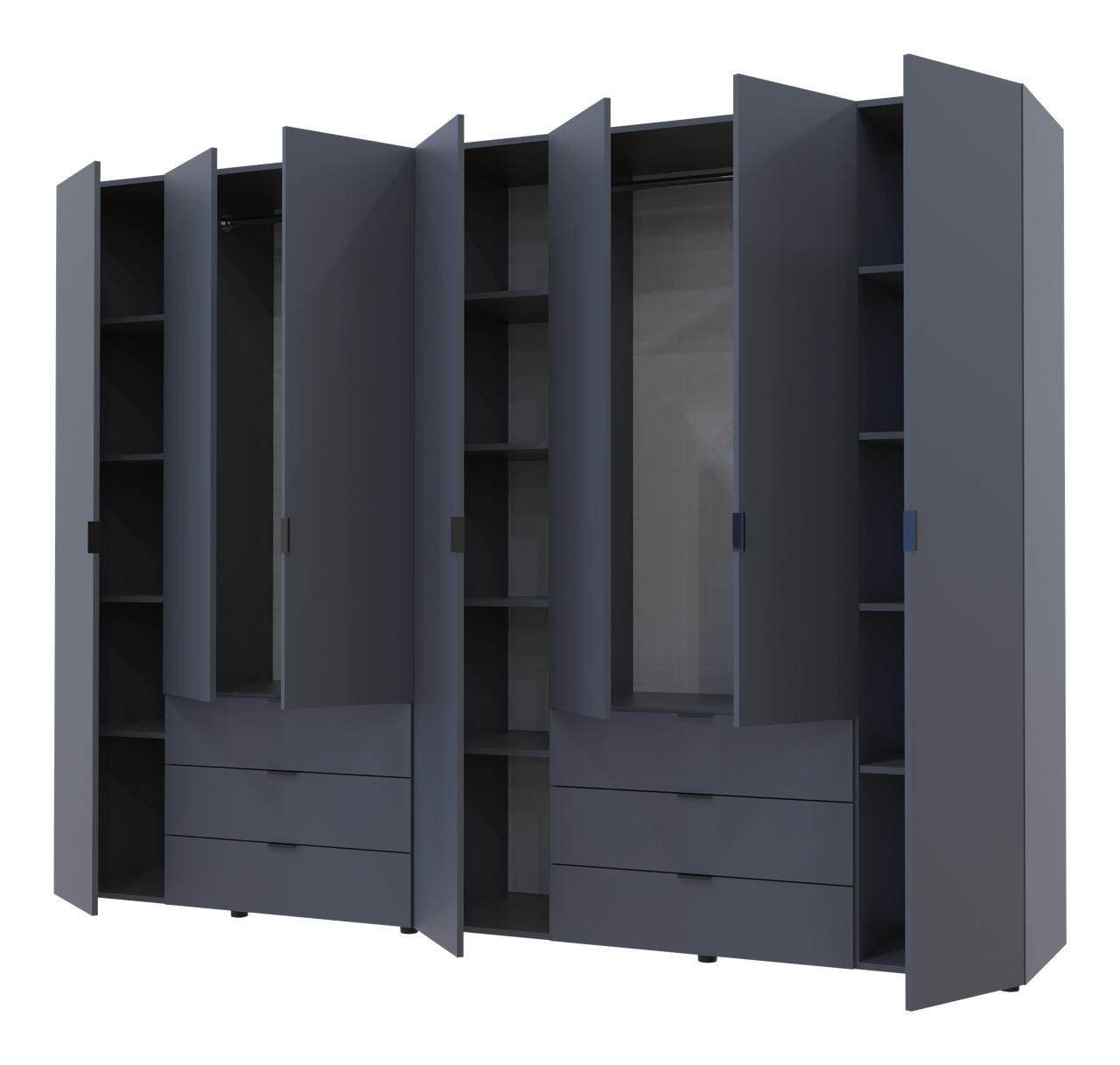 Шкаф для одежды Doros Гелар 2 шт. 271,2х49,5х203,4 см Графит - фото 2