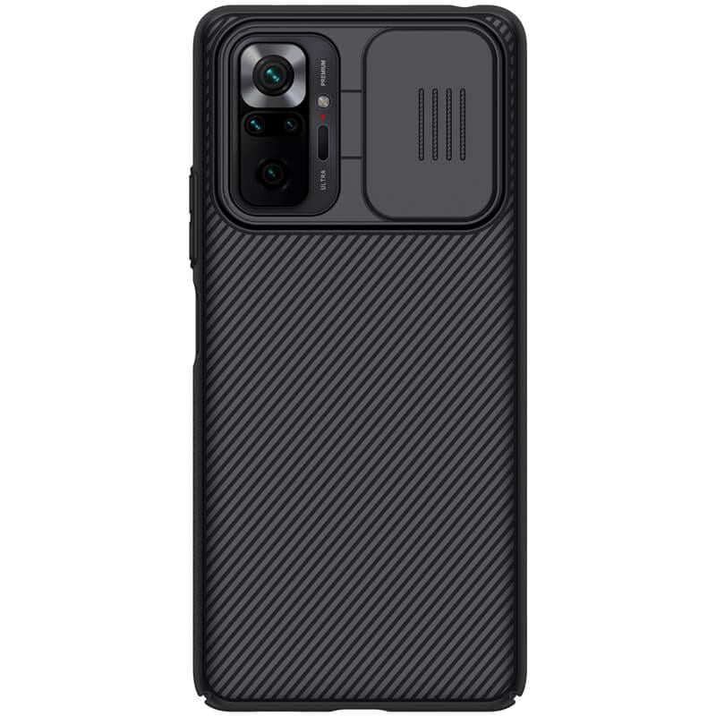 Карбоновая накладка Nillkin Camshield (шторка на камеру) для Xiaomi Redmi Note 10 Pro/10 Pro Max Черный/Black