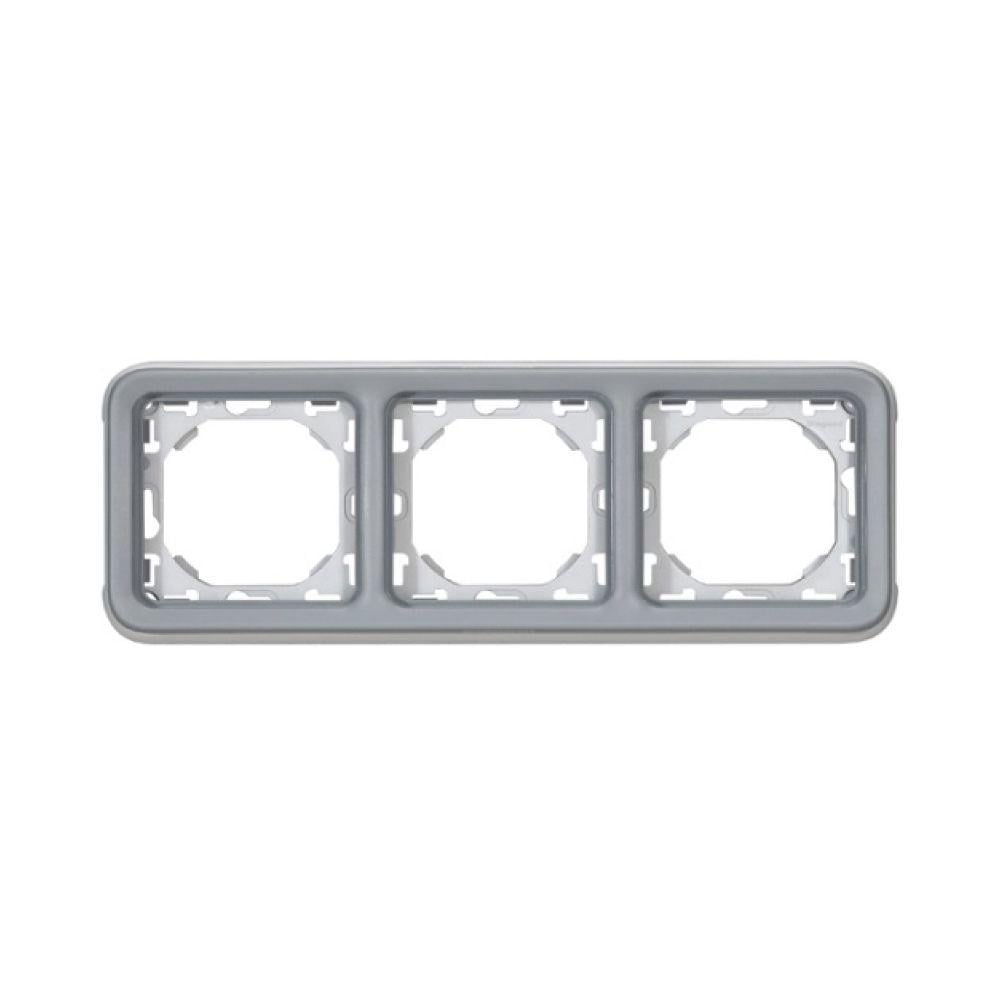 Рамка Legrand Plexo 3-постовая вертикальная с суппортом Серый (069687)