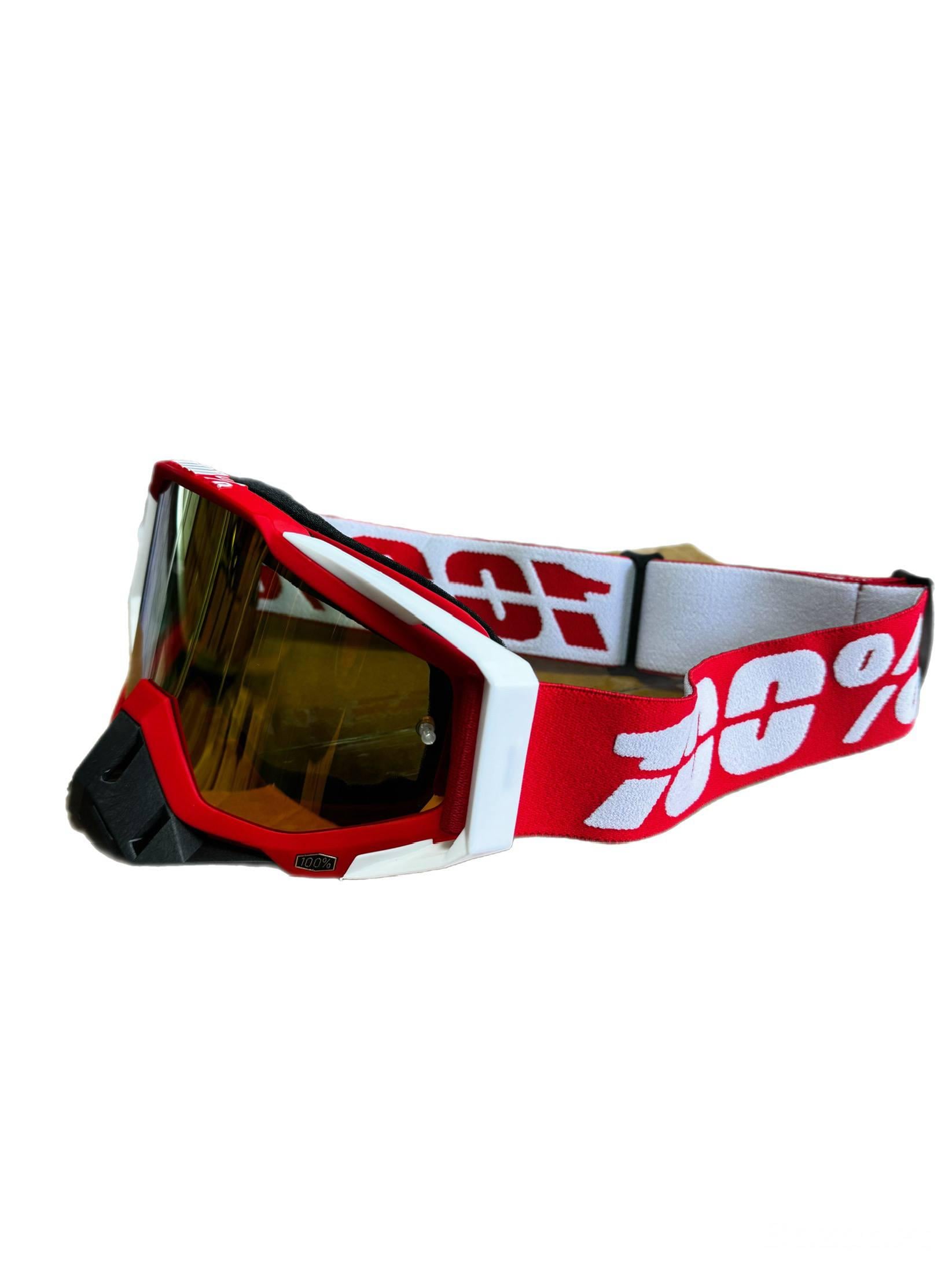 Мото очки кроссовые эндуро Profi 100% Red Красно-белый (0231)