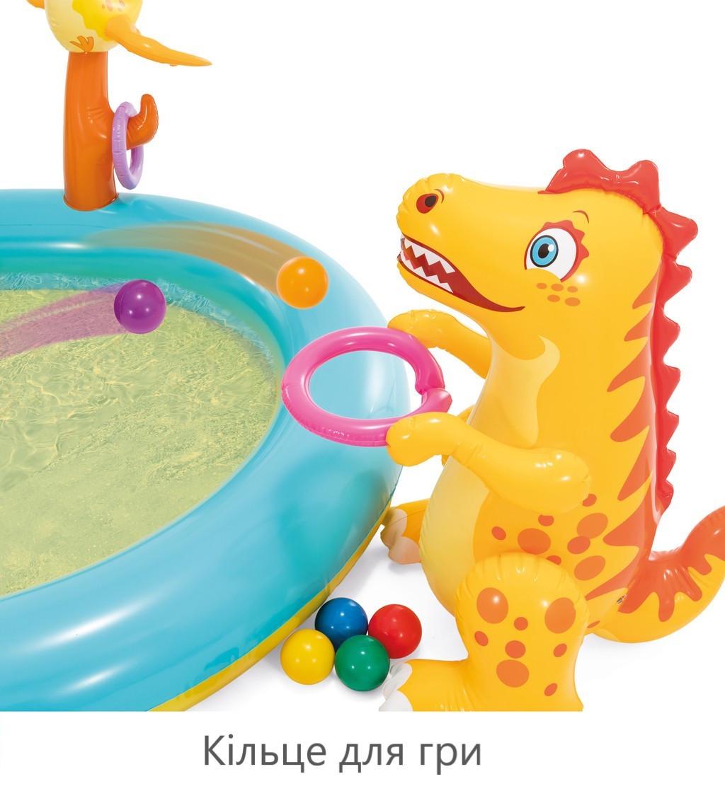 Басейн дитячий надувний Intex Dinoland з гіркою та фонтанчиком (57135) - фото 4 Басейн дитячий надувний Intex Dinoland з гіркою та фонтанчиком (57135) - фото 4