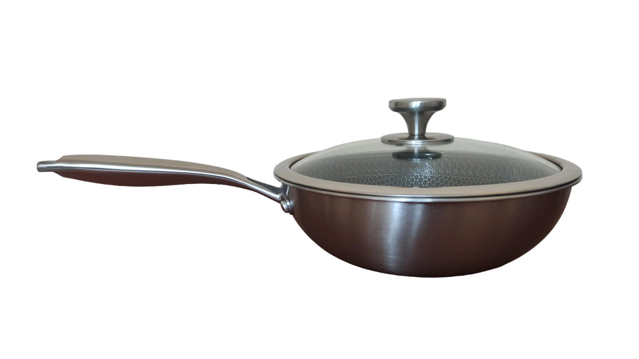 Сковорода глубокая WOK профессиональная нержавеющая сталь 26 см