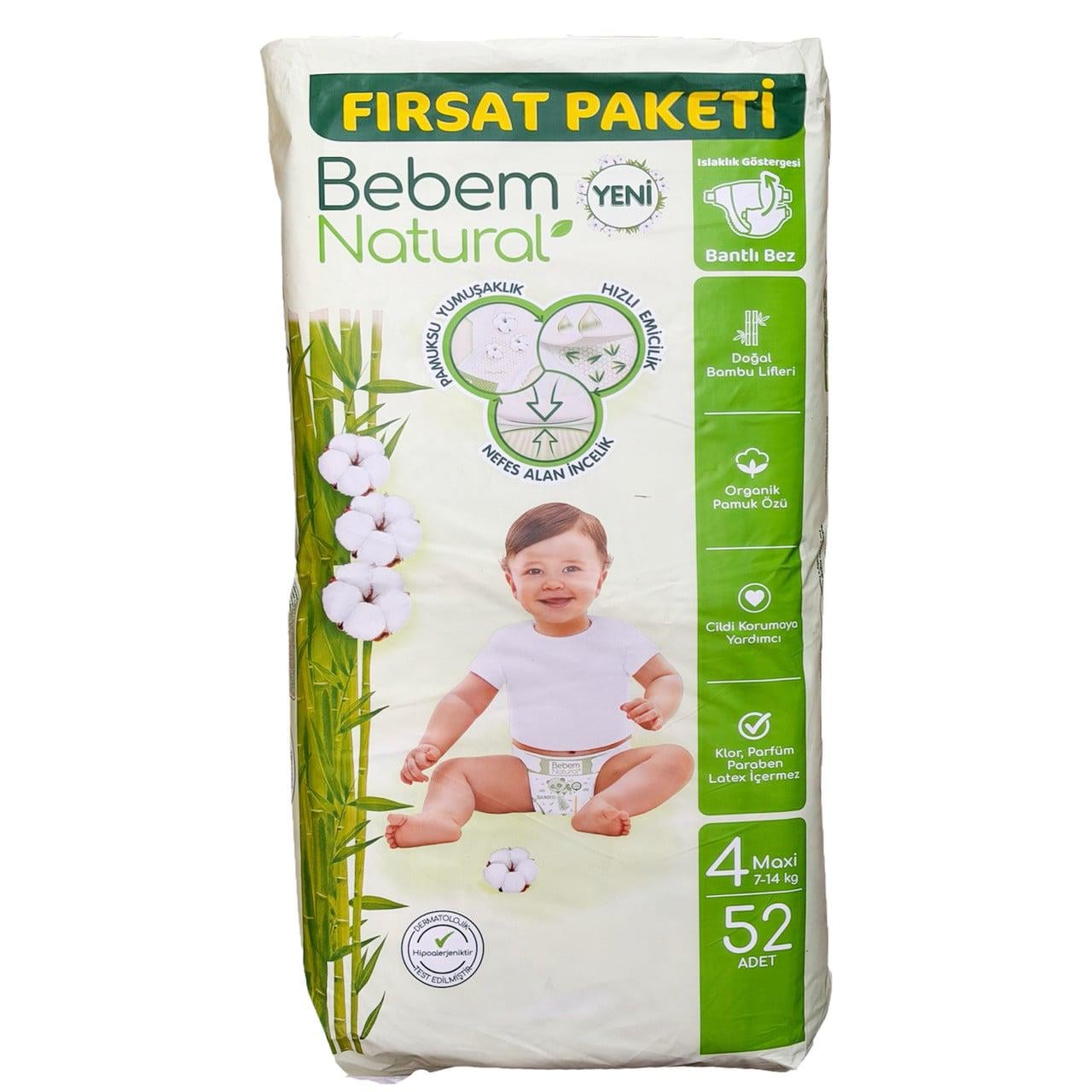 Підгузки Bebem Natural 4 Maxi 7-14 кг 52 шт. (id_14840)
