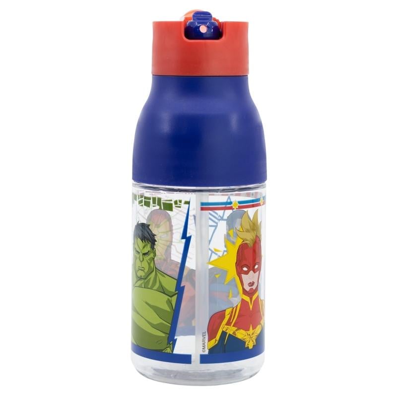 Пляшка для води дитяча Stor Avengers 420 мл 18x6,7x6,7 см Червоний з синім (28431571)