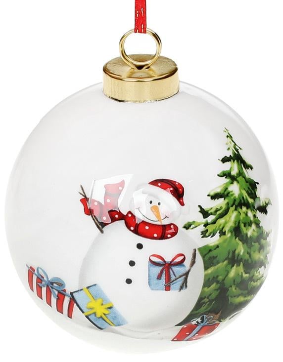 Набор керамических шаров С Новым годом 4 шт. 8,2х8х9,7 см Набор керамических шаров С Новым годом 4 шт. 8,2х8х9,7 см