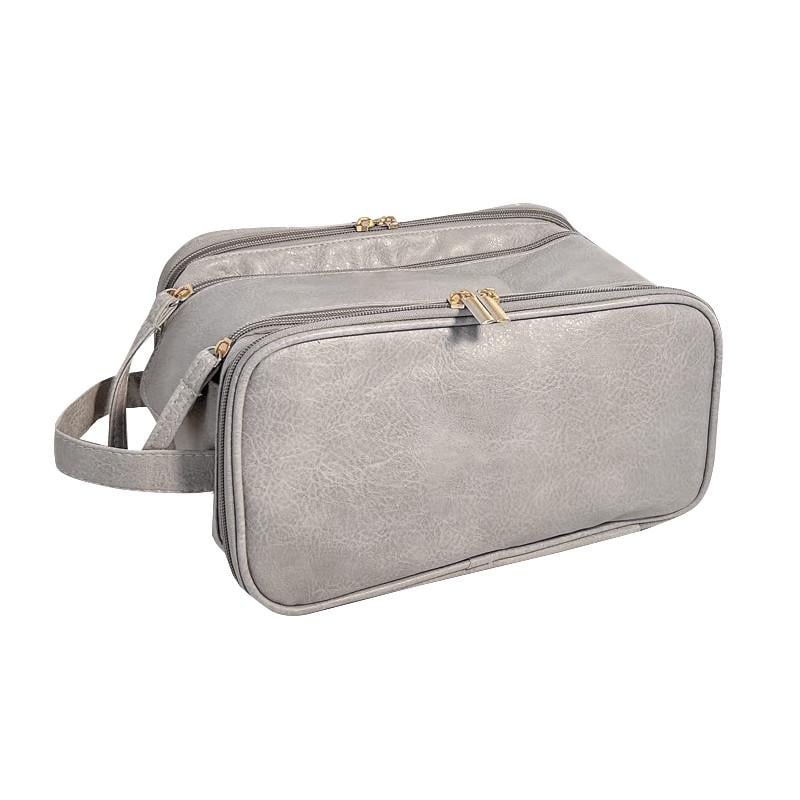 Косметичка женская дорожная Lesko BK-HZB-07 с карманами по бокам Gray (24366372)