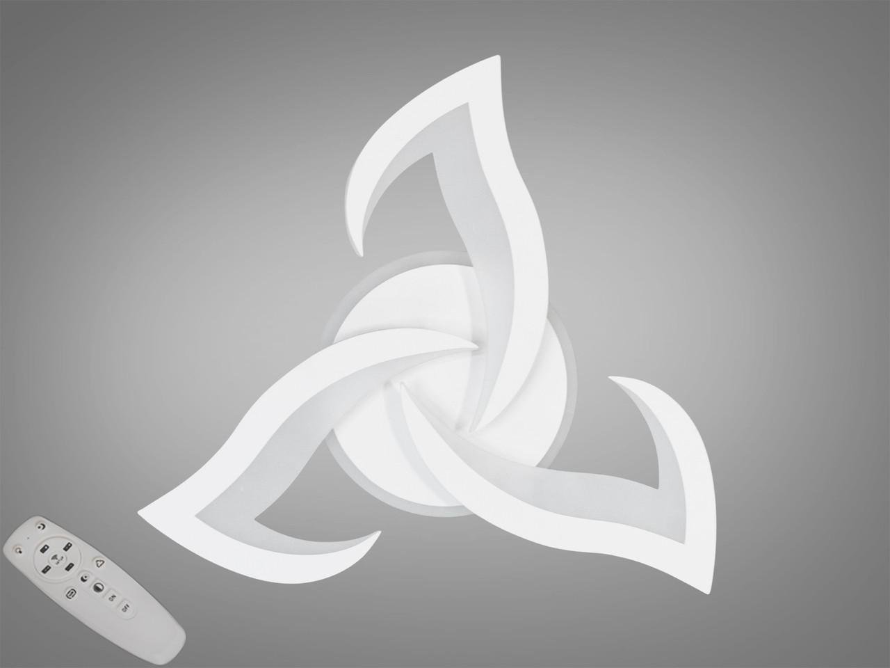 Люстра светодиодная с димером и пультом 8146/3WH 45W для гостиной Белый (2671035007) - фото 4