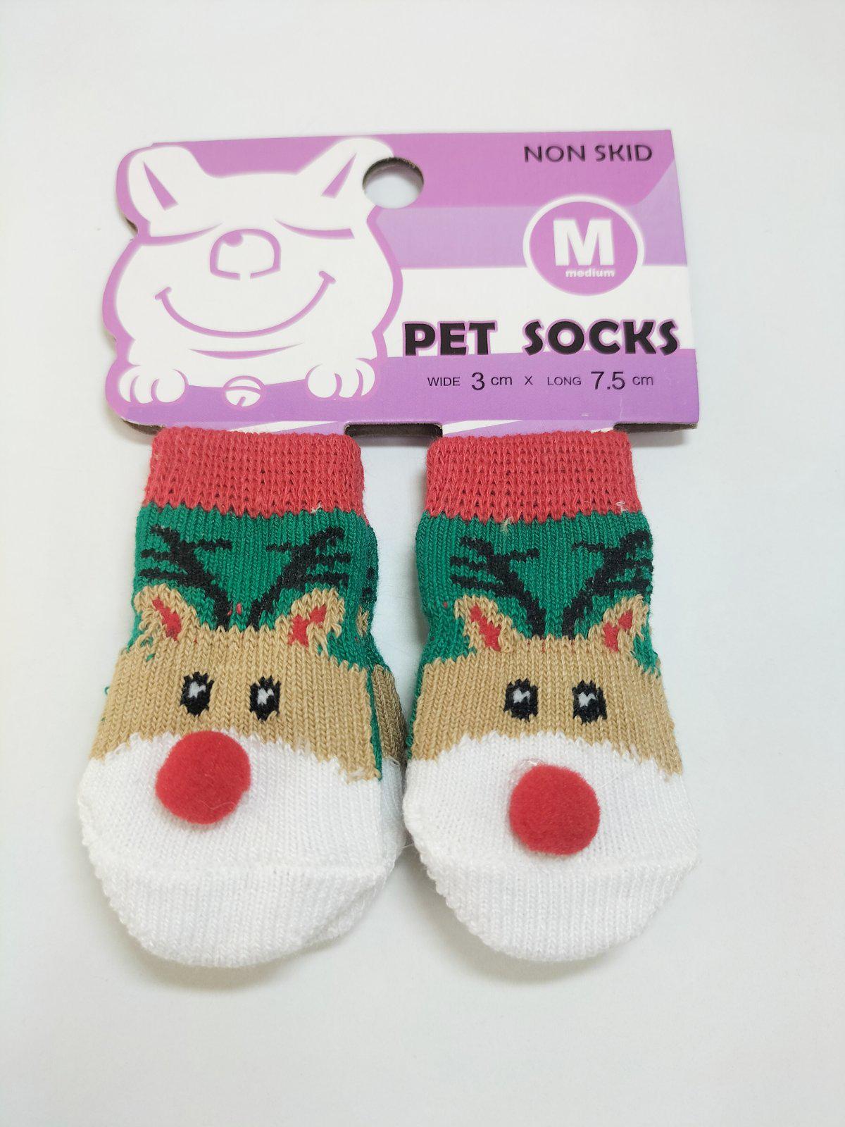 Носки для животных новогодние М 3х7,5 см (ШК002)