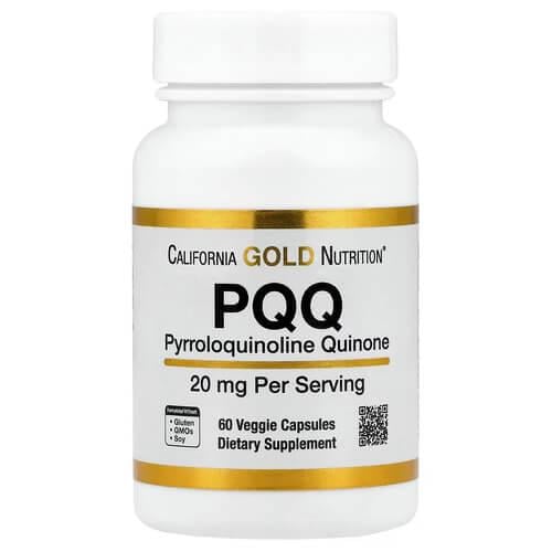 Пиролохинолинхинон PQQ California Gold Nutrition PQQ 20 мг 60 растительных капс. (LKN-01449)