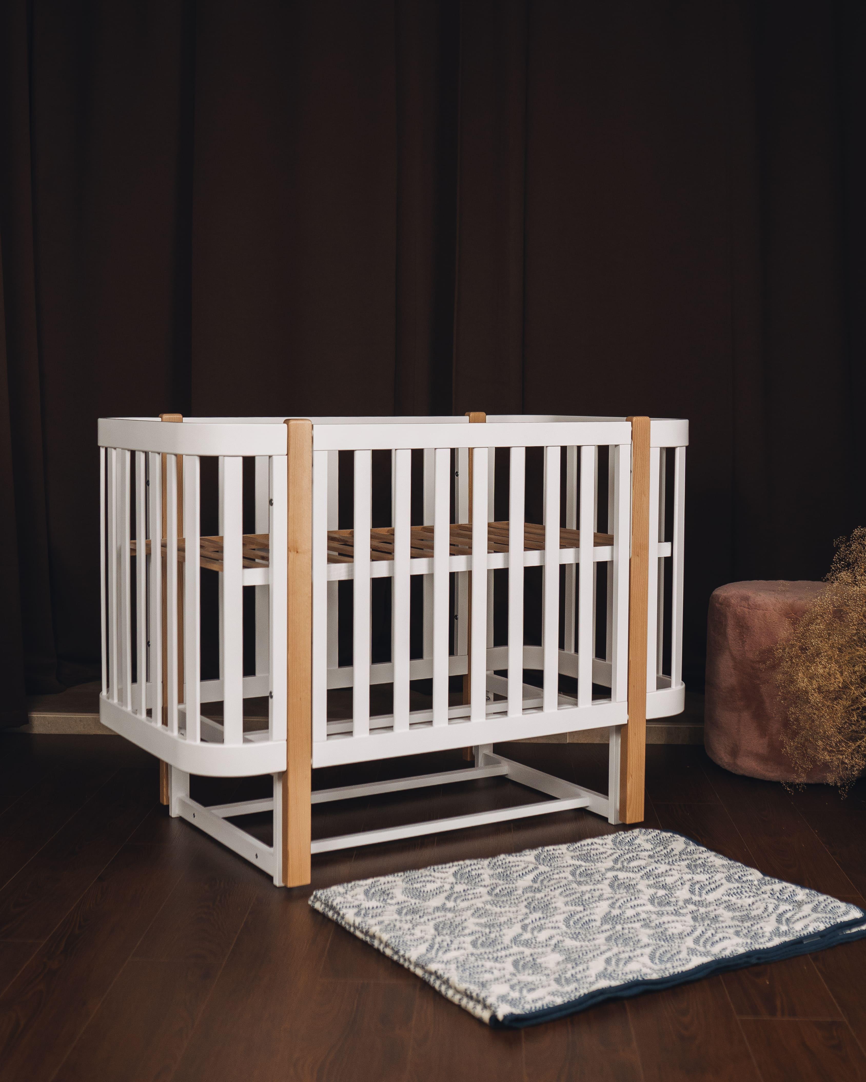 Дитяче ліжечко Dominanta Мілано з маятником та опускною боковиною Білий з натуральним (ЛД 7 БН_01) - фото 2 Дитяче ліжечко Dominanta Мілано з маятником та опускною боковиною Білий з натуральним (ЛД 7 БН_01) - фото 2