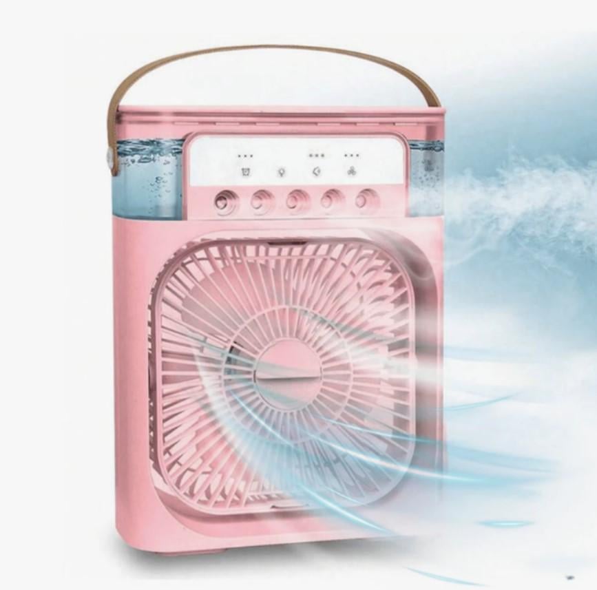 Вентилятор-зволожувач настільний RGB/USB/LED підсвітка Рожевий (MX-00009128pink) - фото 4