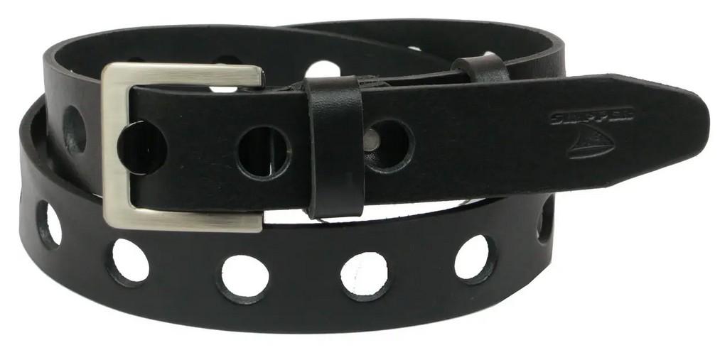 Ремень кожаный мужской Skipper 3,8 см Черный (super632_1071-38)