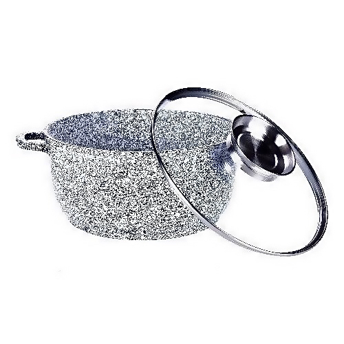 Кастрюля-казан с крышкой Benson BN-317 из литого алюминия и мраморным антипригарным покрытием 4,2 л Серый (BN-317)