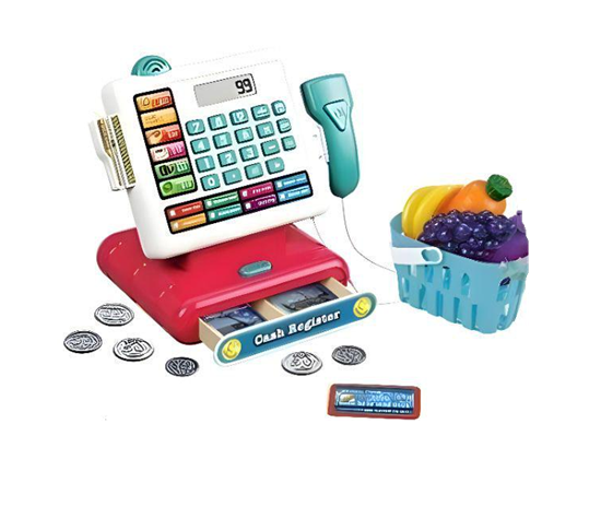 Дитячий іграшковий касовий апарат із калькулятором (139870-1) Дитячий іграшковий касовий апарат із калькулятором (139870-1)