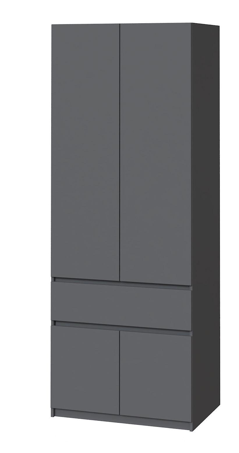 Шафа для одягу з полицями Майстер Форм Брайт 800х520х2000 мм Антрацитовий (30023) - фото 2 Шафа для одягу з полицями Майстер Форм Брайт 800х520х2000 мм Антрацитовий (30023) - фото 2