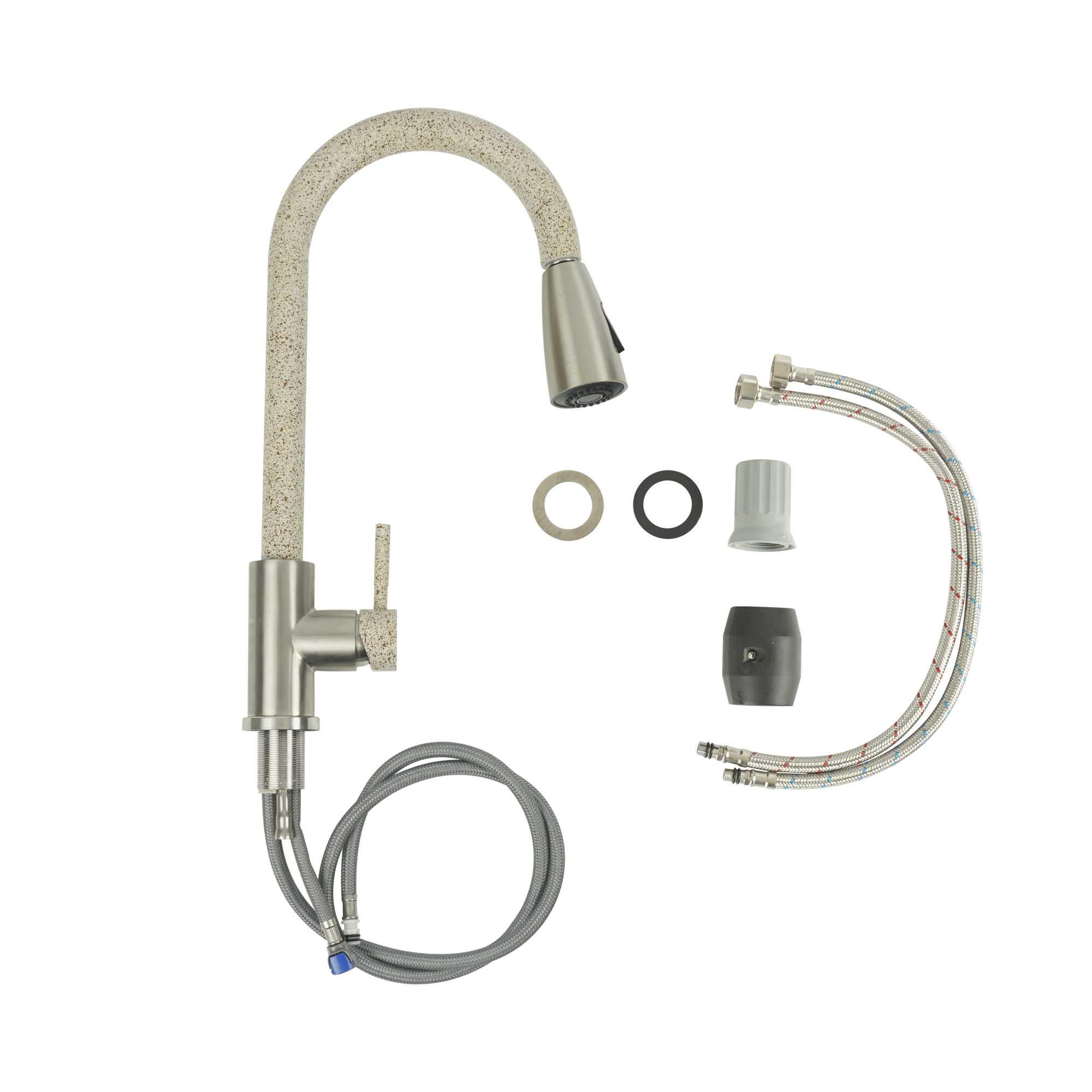 Смеситель с выдвижным изливом Platinum KT 8203 Карамельный (8614) - фото 2 Смеситель с выдвижным изливом Platinum KT 8203 Карамельный (8614) - фото 2