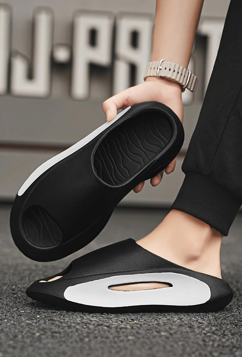 Шлепанцы мужские из пеноматериала EVA для пляжа и повседневной носки р. 37 23,5 см Черный/Белый (D-0131) - фото 5 Шлепанцы мужские из пеноматериала EVA для пляжа и повседневной носки р. 37 23,5 см Черный/Белый (D-0131) - фото 5