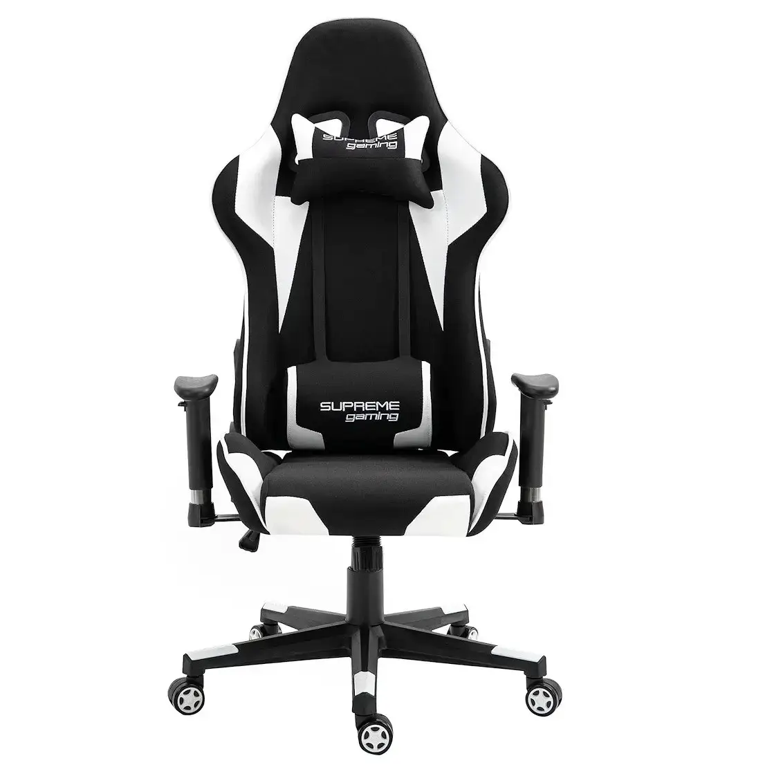 Кресло компьютерное геймерское Кресло Supreme Gaming Черно-белый