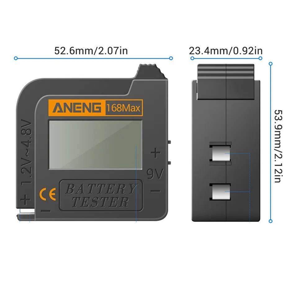 Тестер заряда батареек/аккумуляторов цифровой ANENG 168Max Черный (78310832) - фото 9