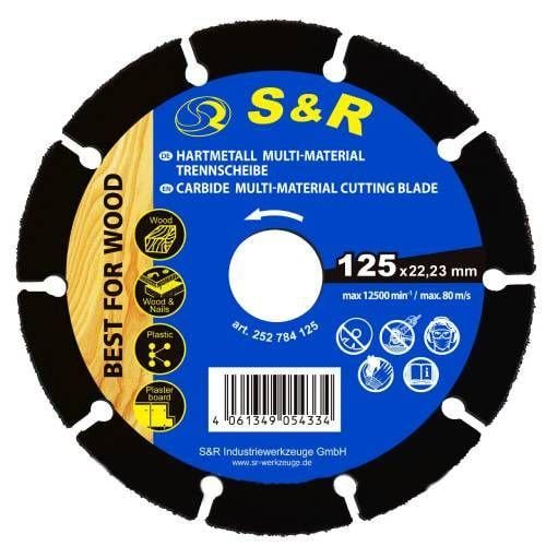 Диск S&R карбид-вольфрамовый 125 x 22,23 мм Multi-Material (252784125)
