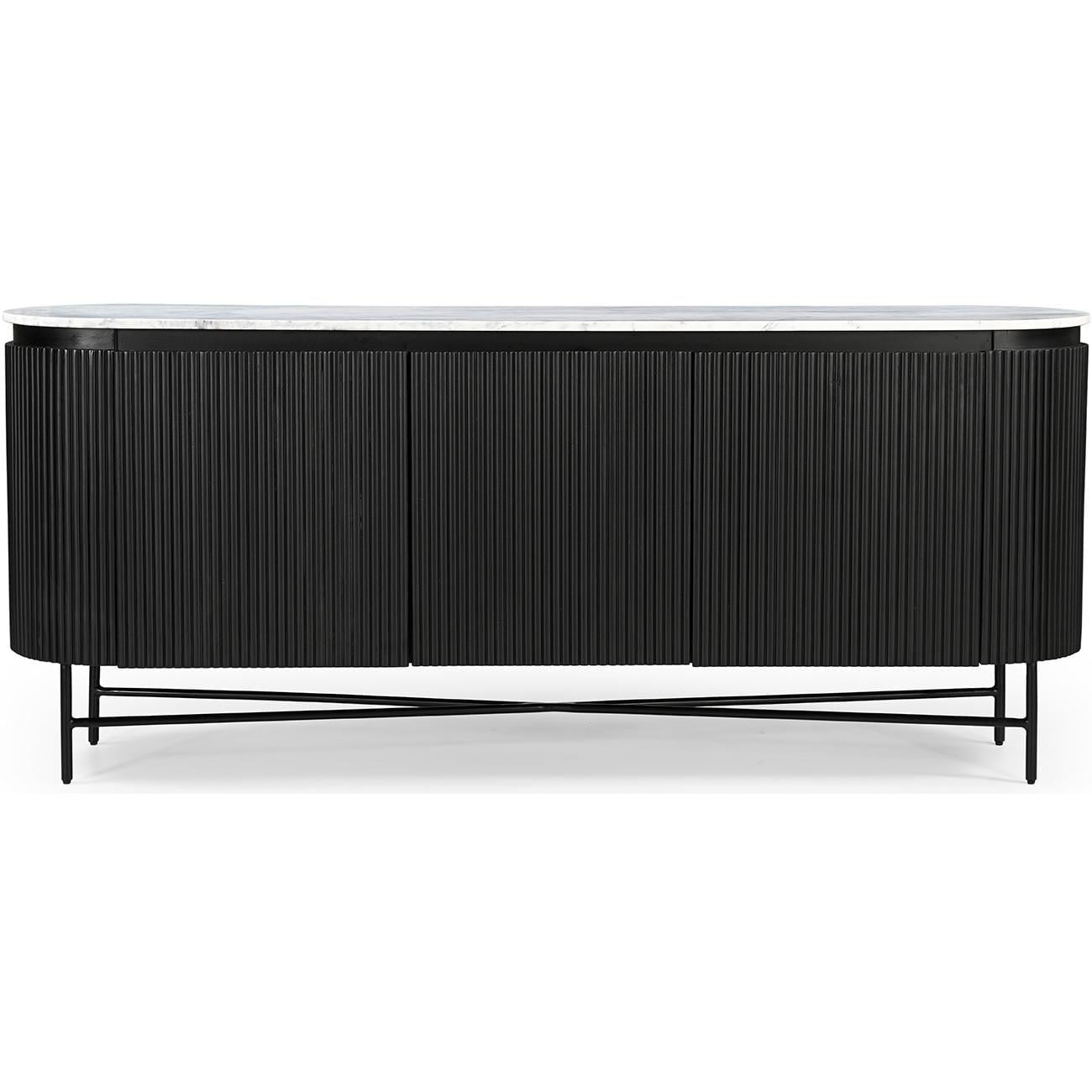 Буфет трехдверный Isabella Lilac ice top and black wooden base 180 см