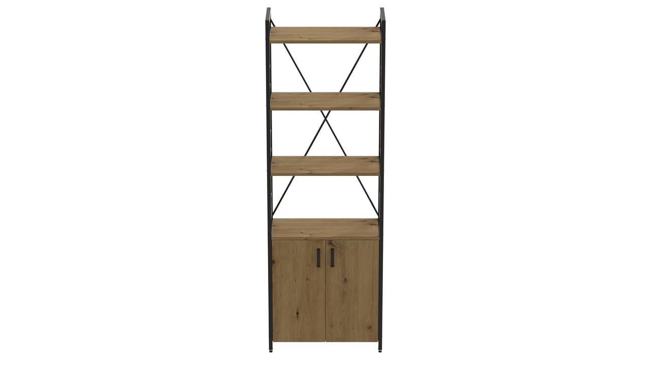 Этажерка Ferrum-decor 4/60 Коннект с тумбой 179x60x28 см Черный/Артизан (FRD-104489)
