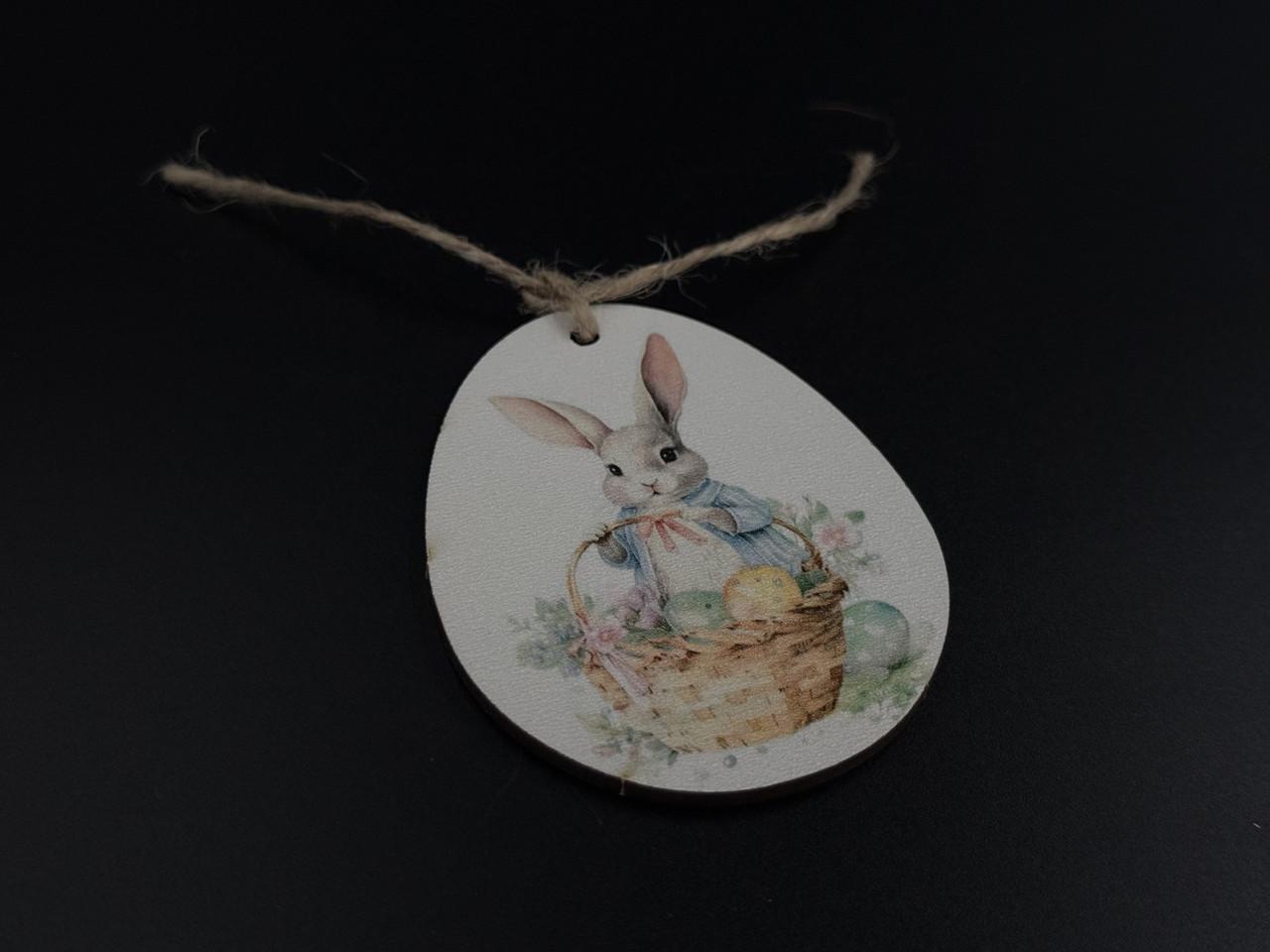Заготовка-подвеска для рукоделия Пасхальное яйцо с принтом пасхальный заяц под декупаж и роспись 8х6 см Разноцветный (XV-004) - фото 4 Заготовка-подвеска для рукоделия Пасхальное яйцо с принтом пасхальный заяц под декупаж и роспись 8х6 см Разноцветный (XV-004) - фото 4