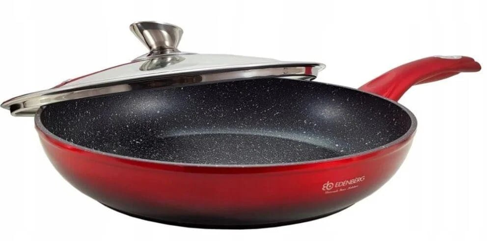 Сковорода Edenberg 28 см з мармуровим покриттям і кришкою (EB-3340)