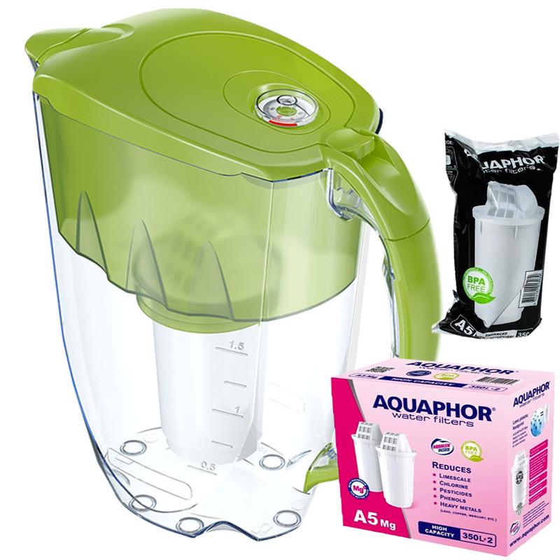 Фильтр-кувшин Аквафор Арктик А5 с двумя модулями А5Mg Лимонный (1847765905)