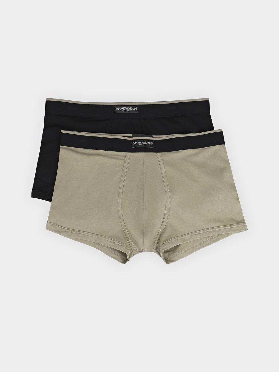 Трусы мужские боксеры Emporio Armani 2 шт. XL Черный/Оливковый (EM000254bl-vet)