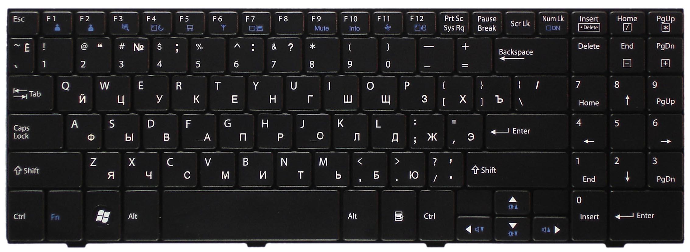 Клавиатура для ноутбука LG A510 Black