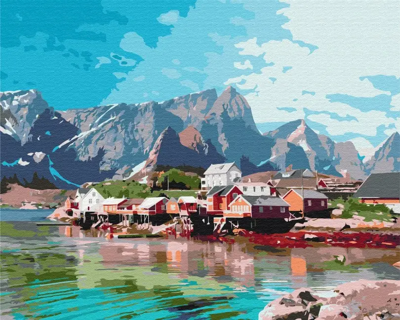 Картина по номерам Brushme Поселок в хрустальных горах 40x50 см (BSM-B52740) Картина по номерам Brushme Поселок в хрустальных горах 40x50 см (BSM-B52740)