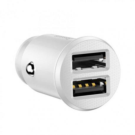 Зарядний пристрій автомобільний автомобільний BASEUS Grain Car Charger 3,1A White (CCALL-ML02) - фото 2