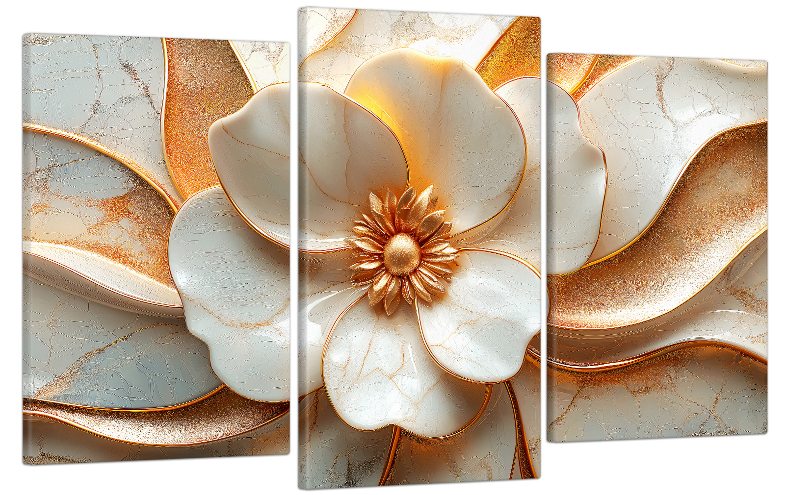 Картина на холсте МАКО золотой цветок 53x100 см (MK30594)