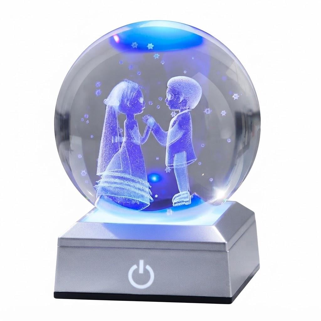 Фігурка-3D молодят кришталева з LED-підсвічуванням (37243512)