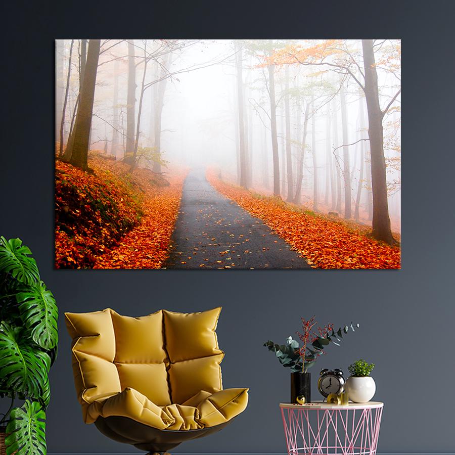 Картина природа Дорога в лесу 80x54 см (A1079-1)