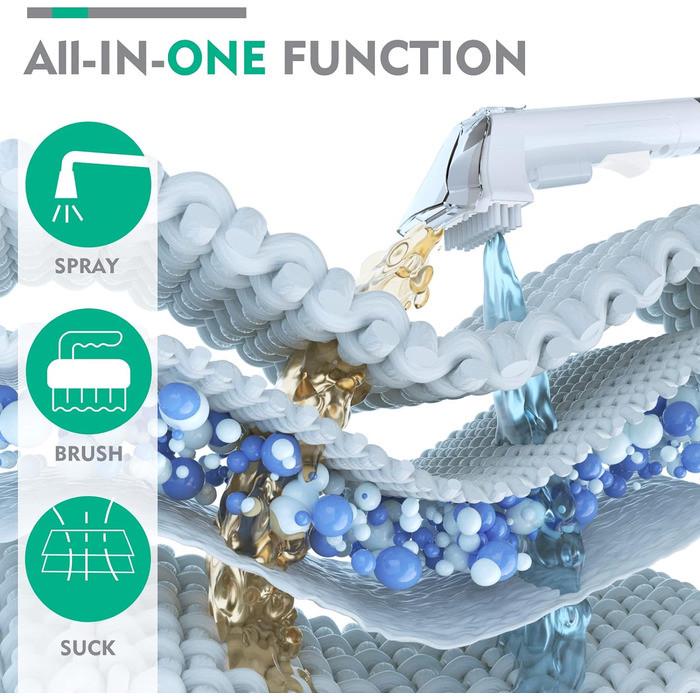 Пылесос моющий HAUSHOF YLW6336 для ковров мебели и авто 400 Вт Бело-серый - фото 3