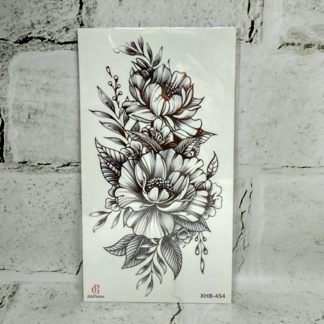 Тату временное Цветы лист 11,5x21 см (XHB-454)