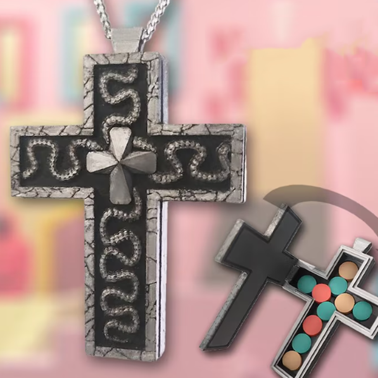 Хрест з ланцюжком кулон Танос з гри в кальмара - фото 3 Хрест з ланцюжком кулон Танос з гри в кальмара - фото 3