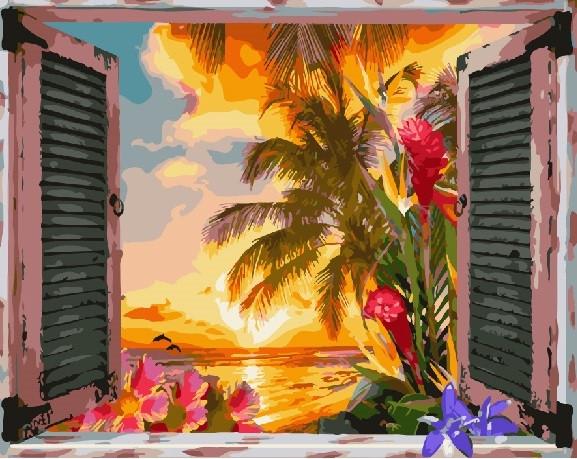 Картина за номерами Brushme Вид з вікна на океан Мексики (GX25623)