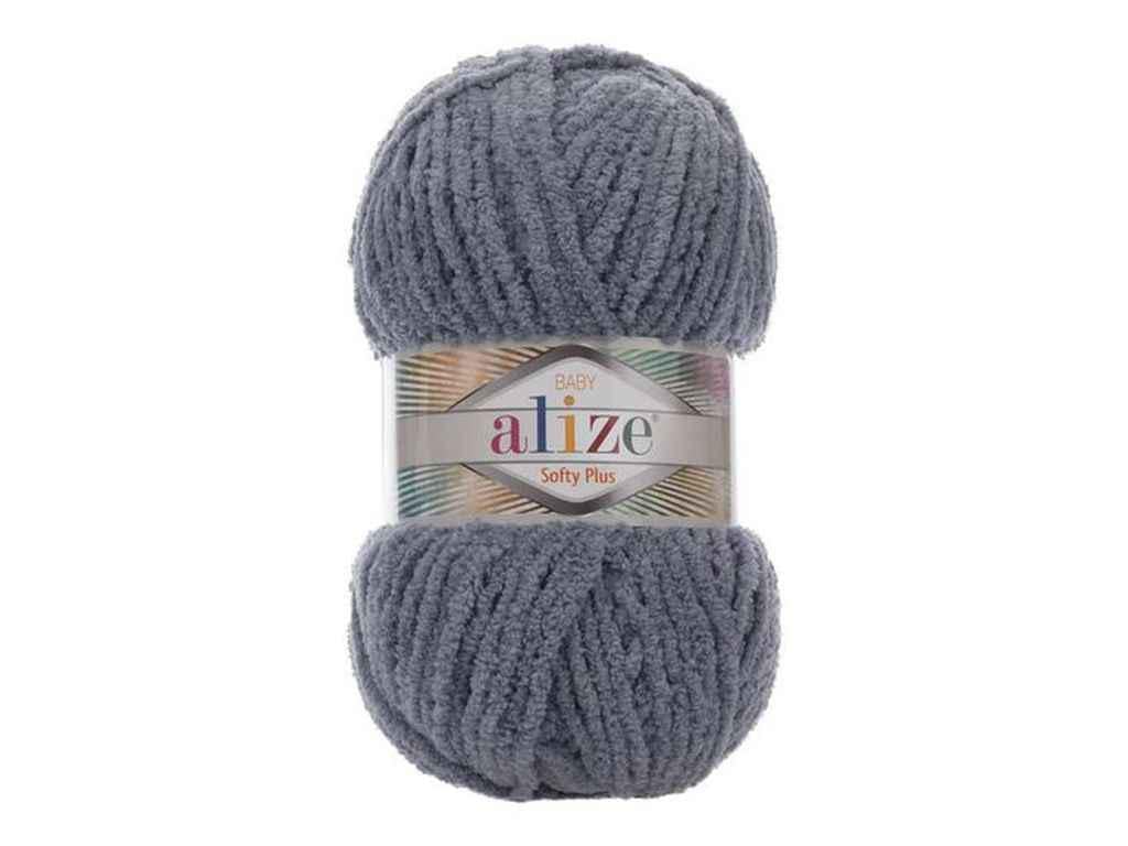 Пряжа Alize Softy Plus 100% микрополиэстер 100 г 120 м 5 шт. цвет 87 Серый (969559)
