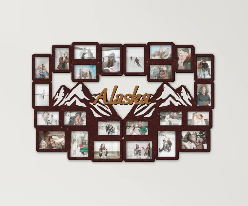 Фоторамка персоналізована The Frame Depot з гірськими мотивами на 24 фото Бордовий (alaska_two_parts_mountain-3) - фото 1 Фоторамка персоналізована The Frame Depot з гірськими мотивами на 24 фото Бордовий (alaska_two_parts_mountain-3) - фото 1