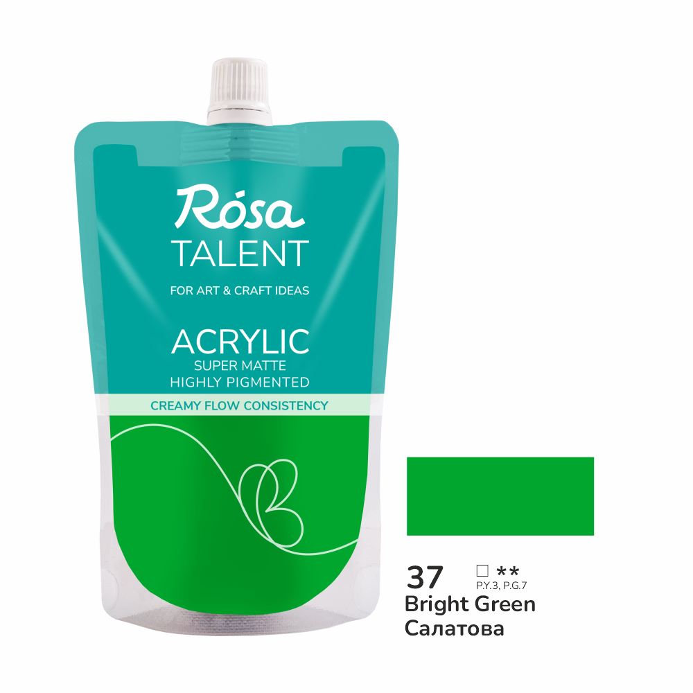 Акриловая краска Rosa Talent 200 мл 37 Салатовая (Az1-4823098548843)