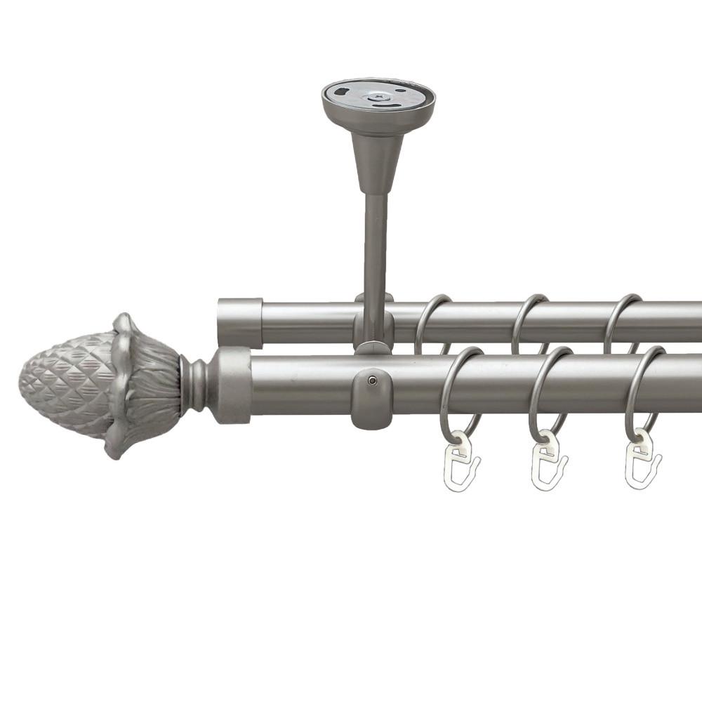 Карниз Orvit Цинара двухрядный гладкий 160 см Сатин (00-00023968)