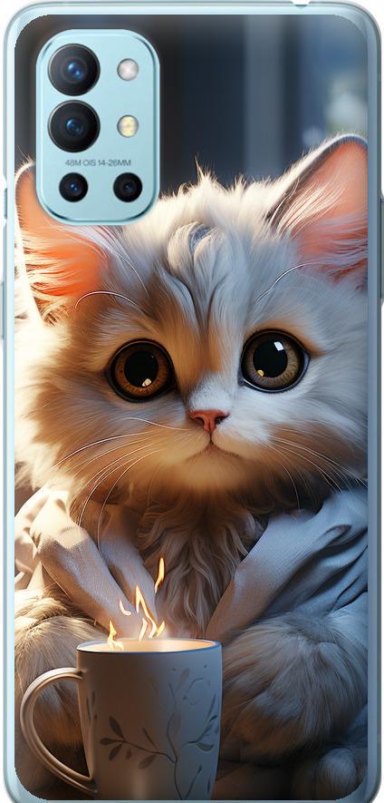 Чехол на OnePlus 9R White cat (5646t-2326-42517)