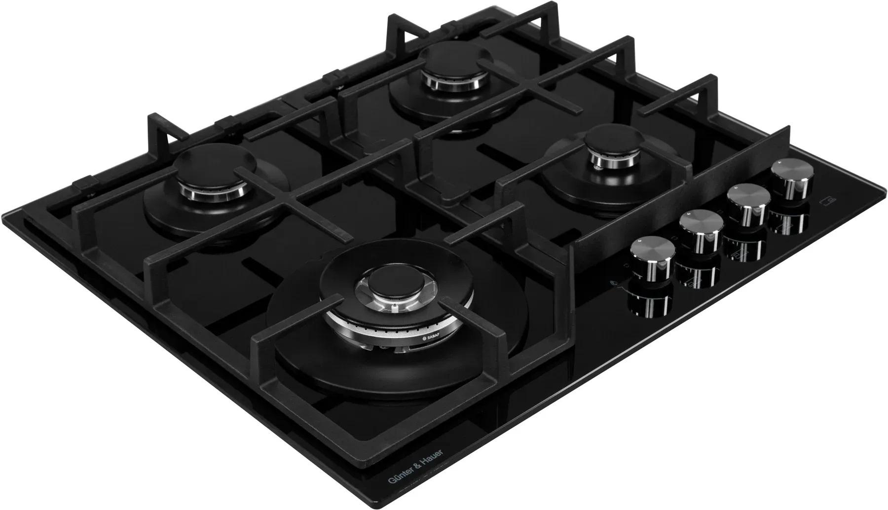 Варочная поверхность стеклянная газовая Gunter&Hauer GT 642 с турбоконфоркой - фото 4 Варочная поверхность стеклянная газовая Gunter&Hauer GT 642 с турбоконфоркой - фото 4