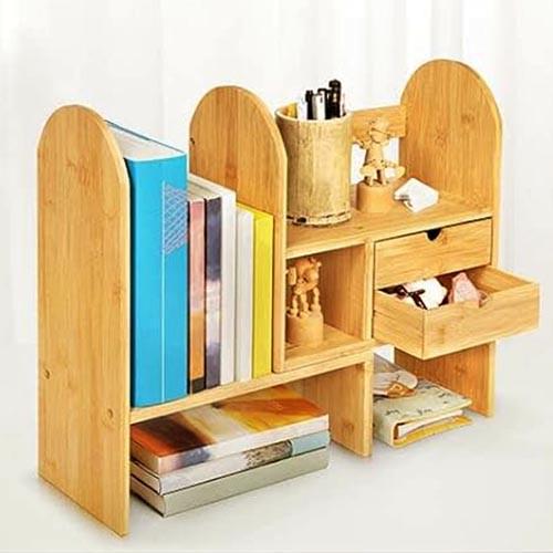 Полка-надстройка настольная из дерева Эльморай карри (АКД-005303)